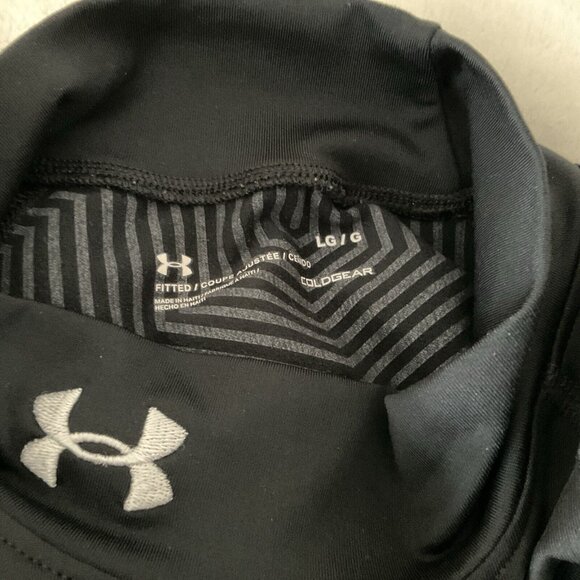 Under Armour ColdGear Womens Shirt Long Sleeve Mock Neck Sz LG Embroidered Logo - Picture 3 of 9